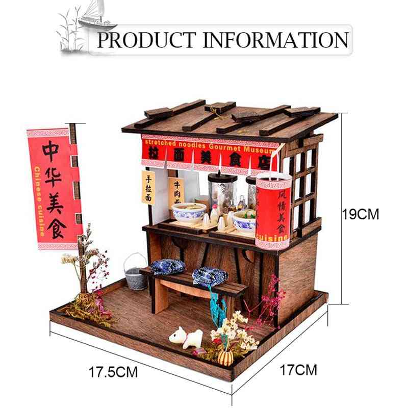 DIY Shop House Miniatur mit möbelgeführten Modellspielzeugen für Kinder, Volksarchitektur