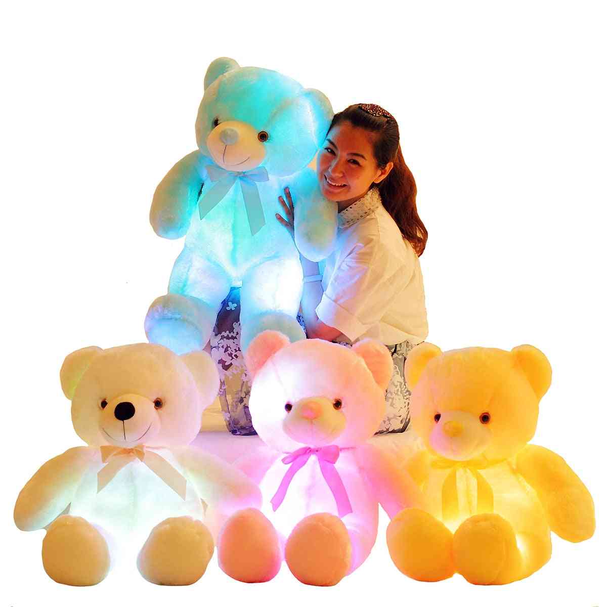 Luminoso 25/30/50 cm creativo illuminato led incandescente orsacchiotto peluche peluche regalo di natale per bambini - delfini blu 25 cm