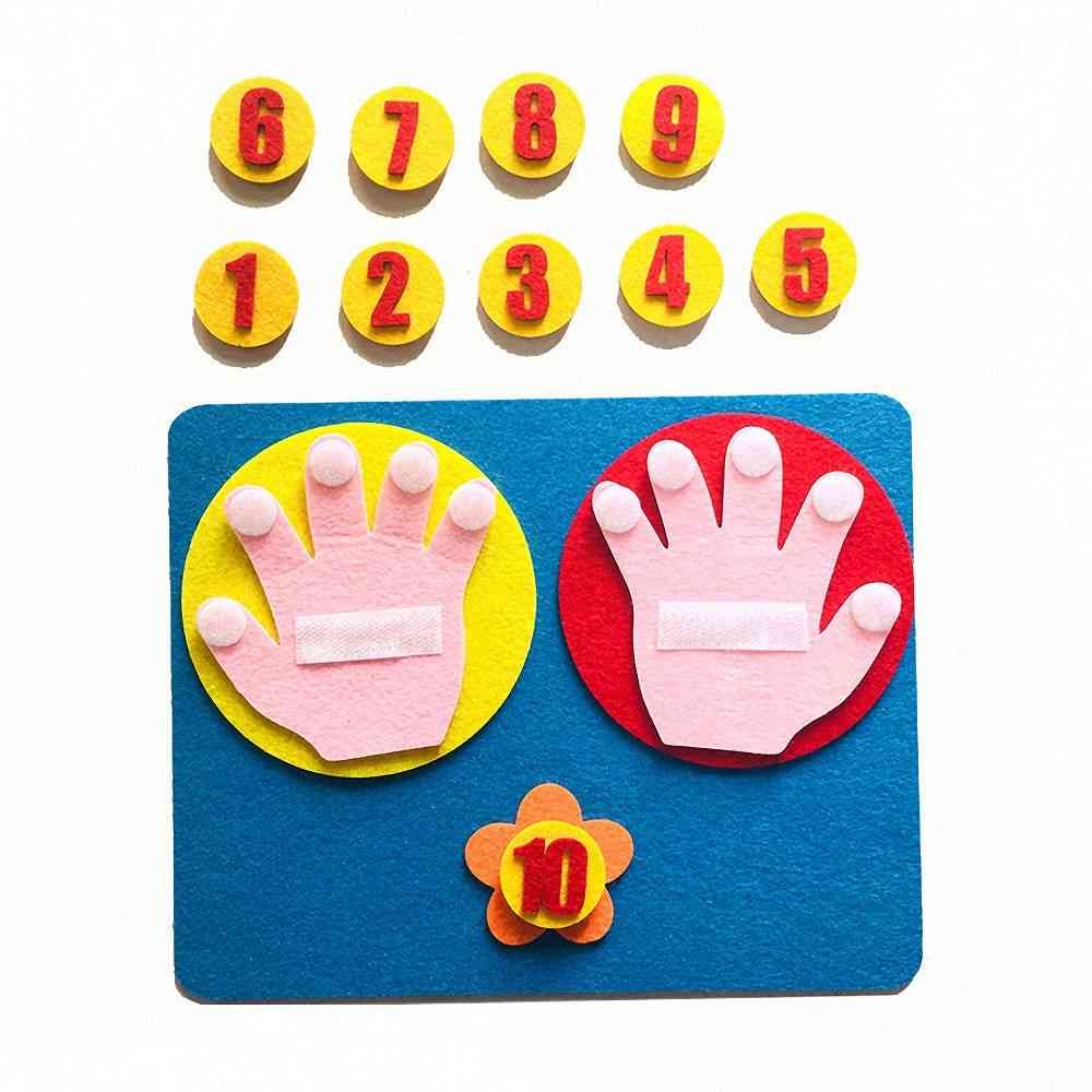 Set Of Handmade Felt Finger, Numbers-math Toy-teaching Aids