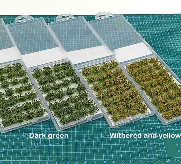Brousse herbe simulation scénario modèle paysage sable table matériaux bricolage scène à la main jouet - vert foncé