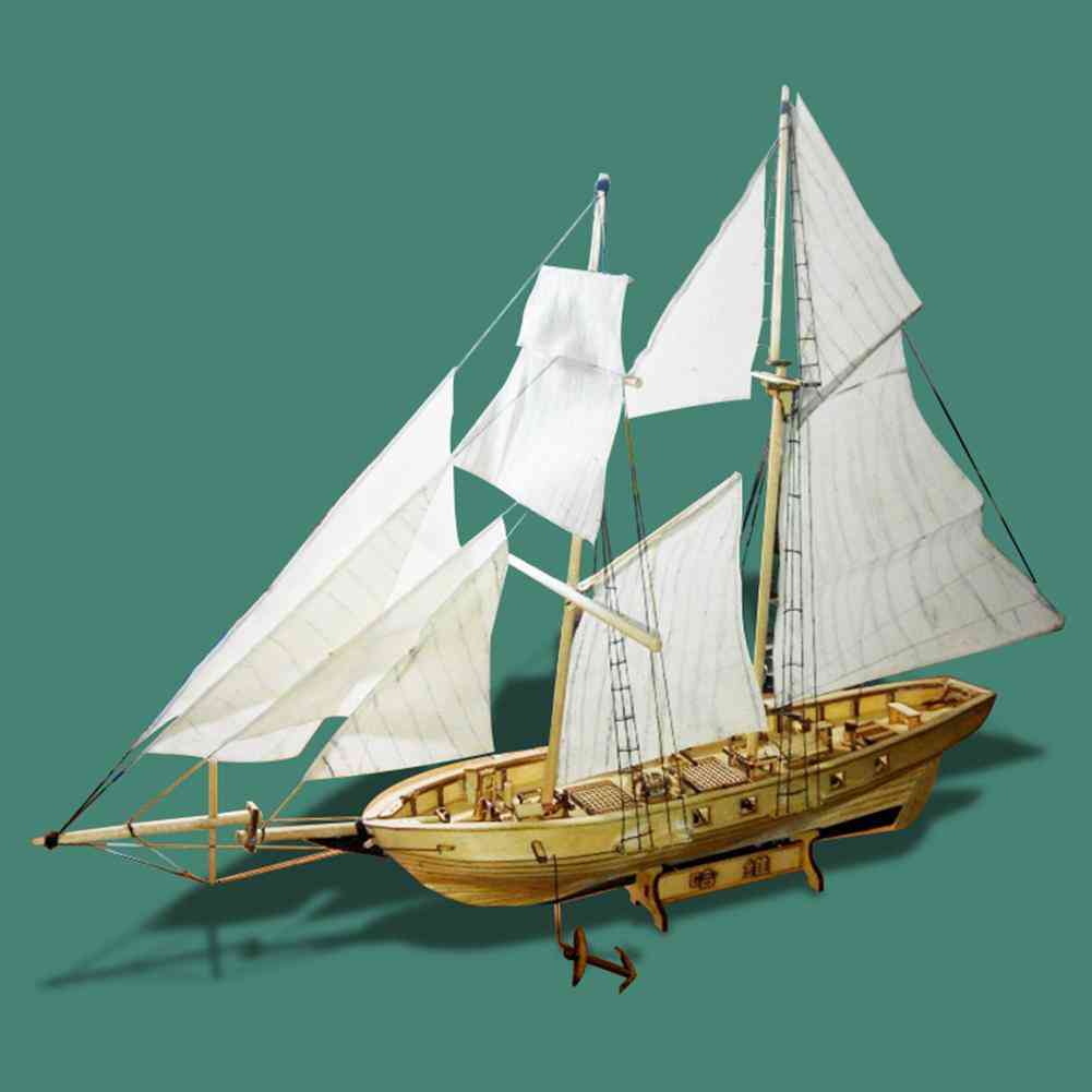 Town Assembling Building Kits Ship Model Wooden Sailboat -  Harvey Sailing Model Assembled Wooden Kit Diy  (standard)