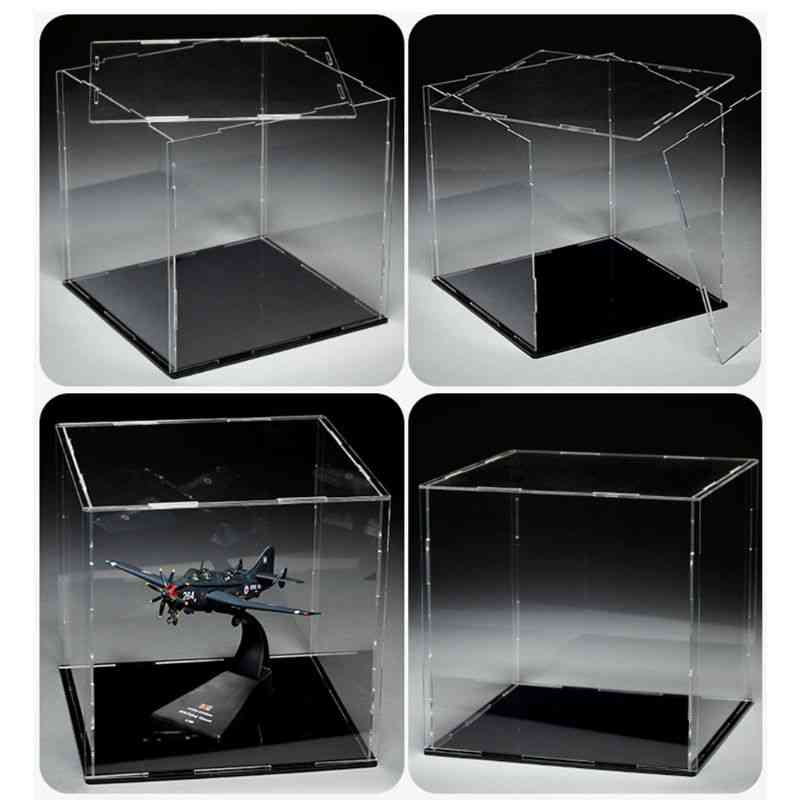 Przezroczysta akrylowa gablota, pyłoszczelny model zabawkowy, prezentacja figurek, pudełko - 12x12x12cm