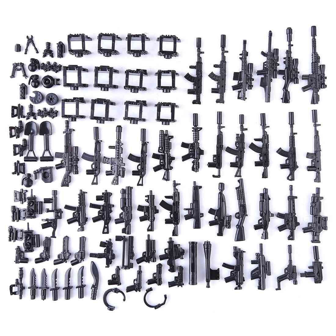 Bloc de construcție de particule mici set de jucării accesorii de armă militară