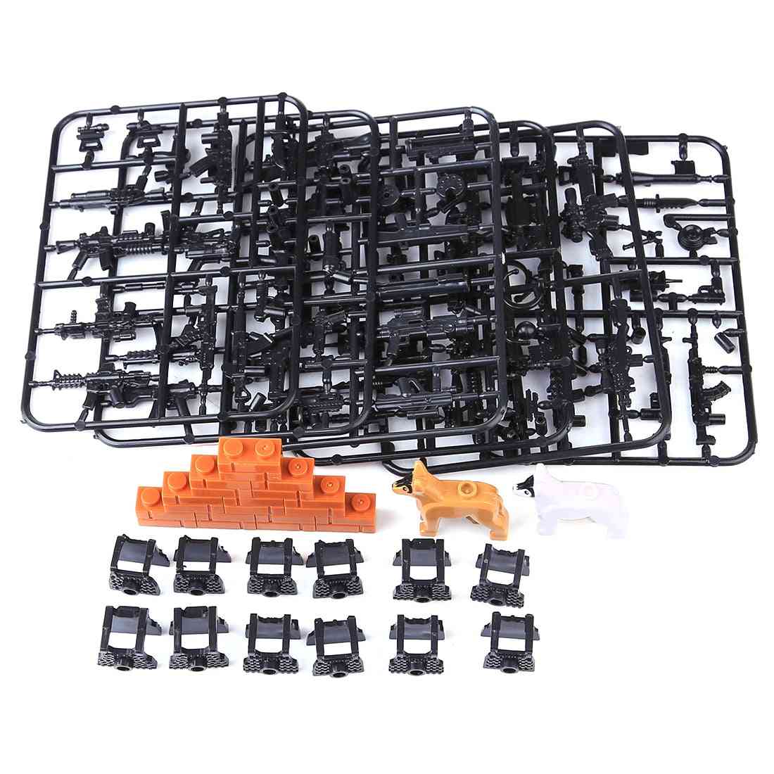 Small Particle Building Block Military Weapon Accessories Toy Set