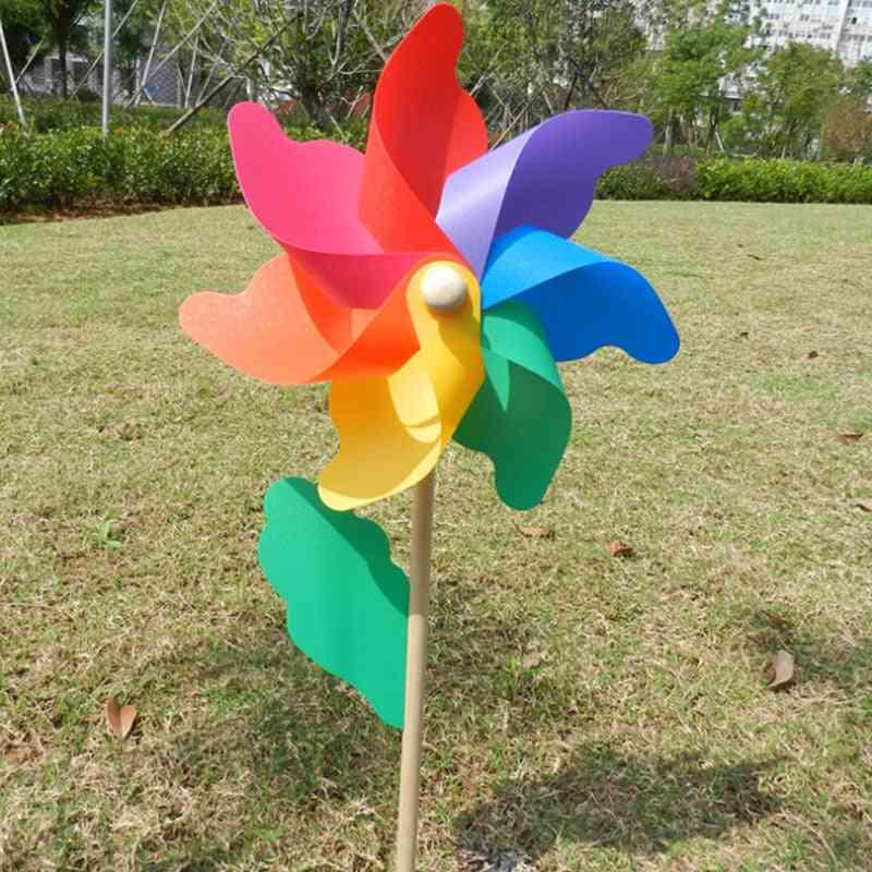 Krásný dřevěný zahradní dvorek party větrný mlýn - větrná růžice ozdoba dekorace