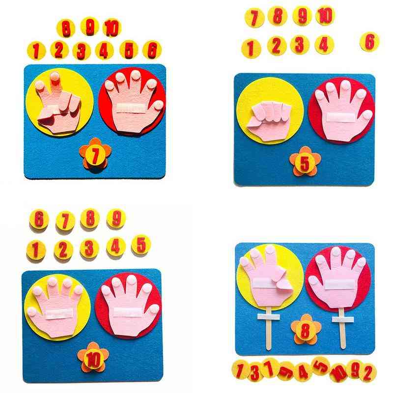 Montessori jouets mathématiques aides pédagogiques - forme de main intelligence maternelle tissage tissu jouets éducatifs d'apprentissage précoce - a-193