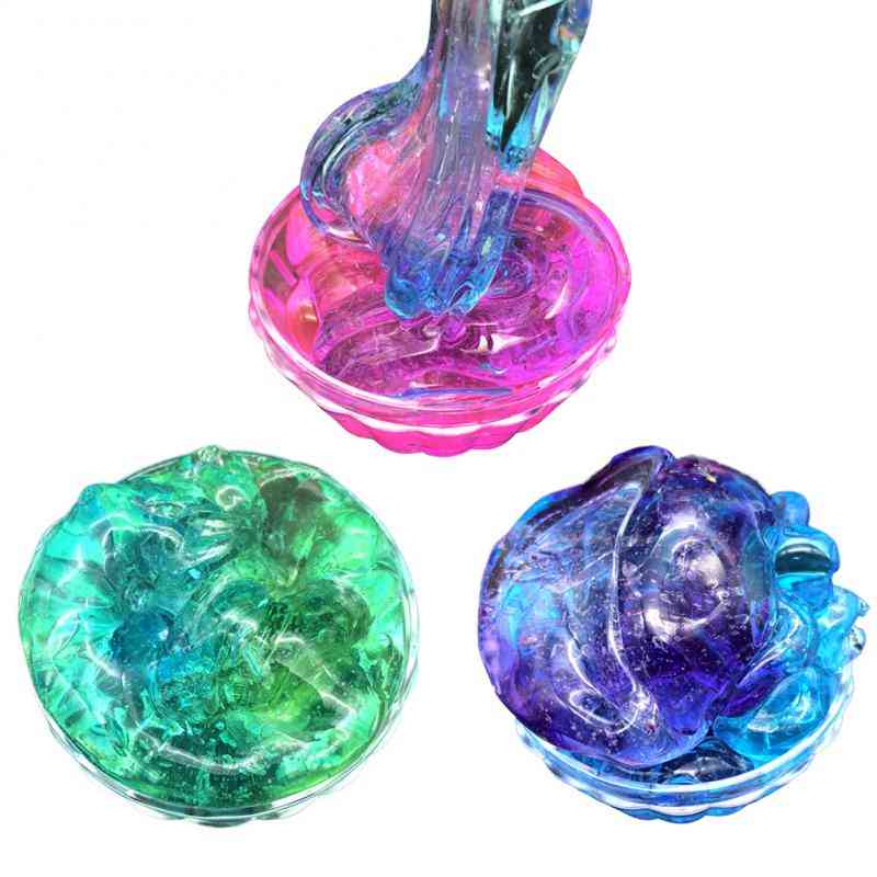 Nămol anti-stres, jucărie de gelatină din cristal cu gradient de 3 stiluri pentru copii