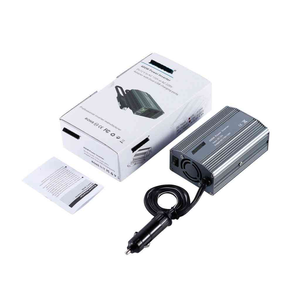 Falownik samochodowy 400W z 2 gniazdami i 2 portami ładowania USB Automatyczny falownik do smartfonów -