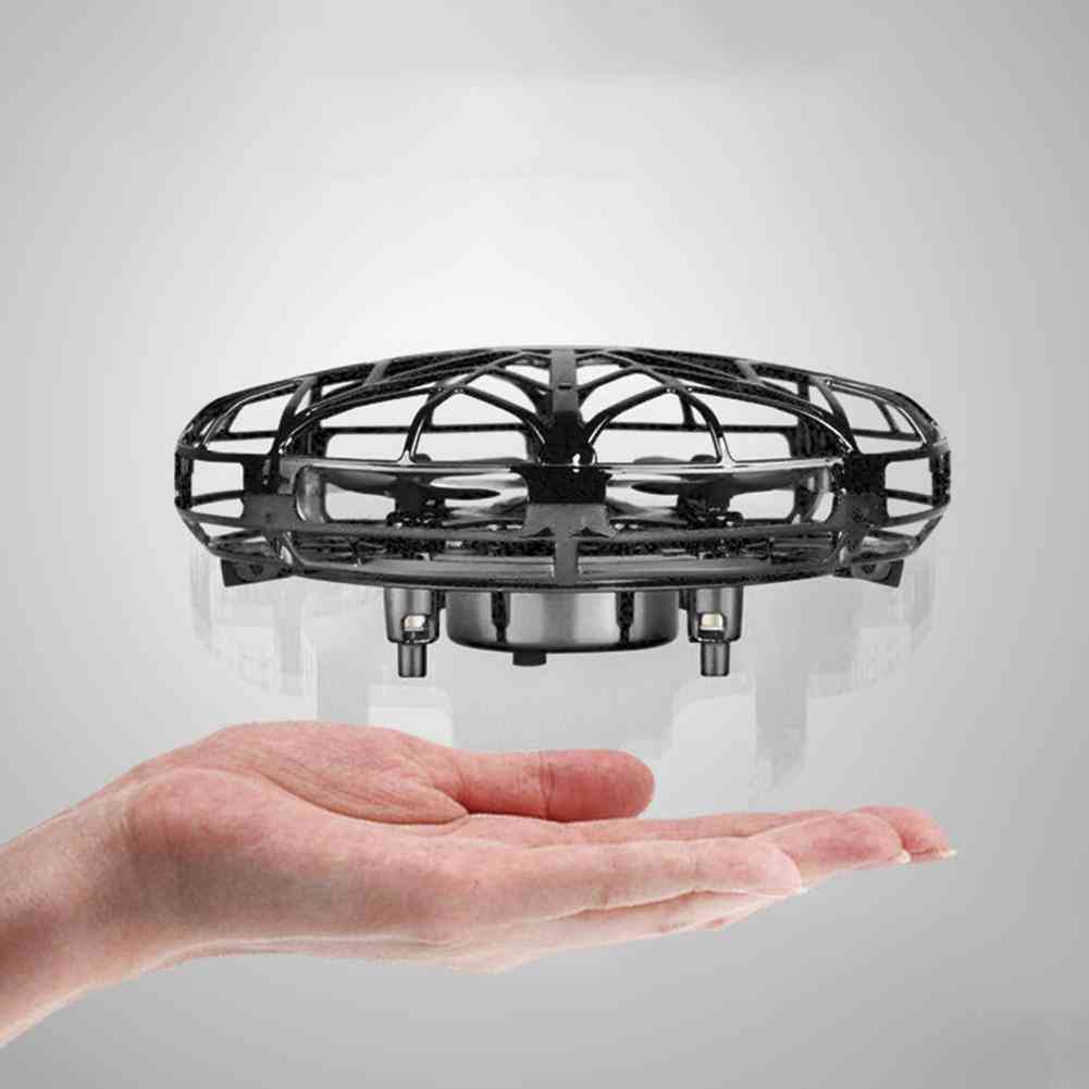 Mini drone volant à 4 axes hélicoptère à induction de geste infrarouge pour enfants jouet - noir