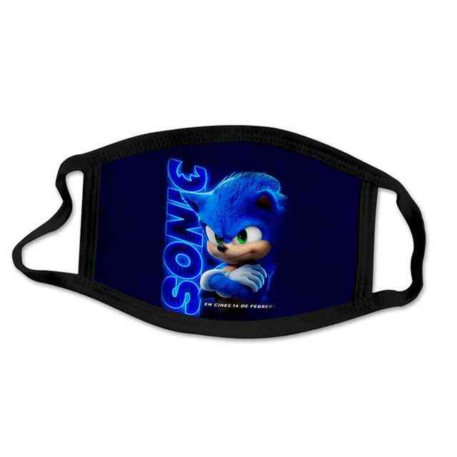 Super Sonic the Hedgehog -maski tuulenpitävä ja pölytiivis 3D-tulostettava pestävä sarjakuva-naamio lapsille ja aikuisille