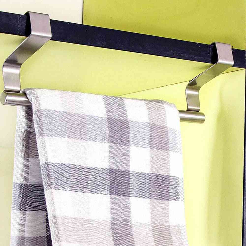 Over Door Towel Rack Bar - Hanging Holder For Bathroom / Kitchen