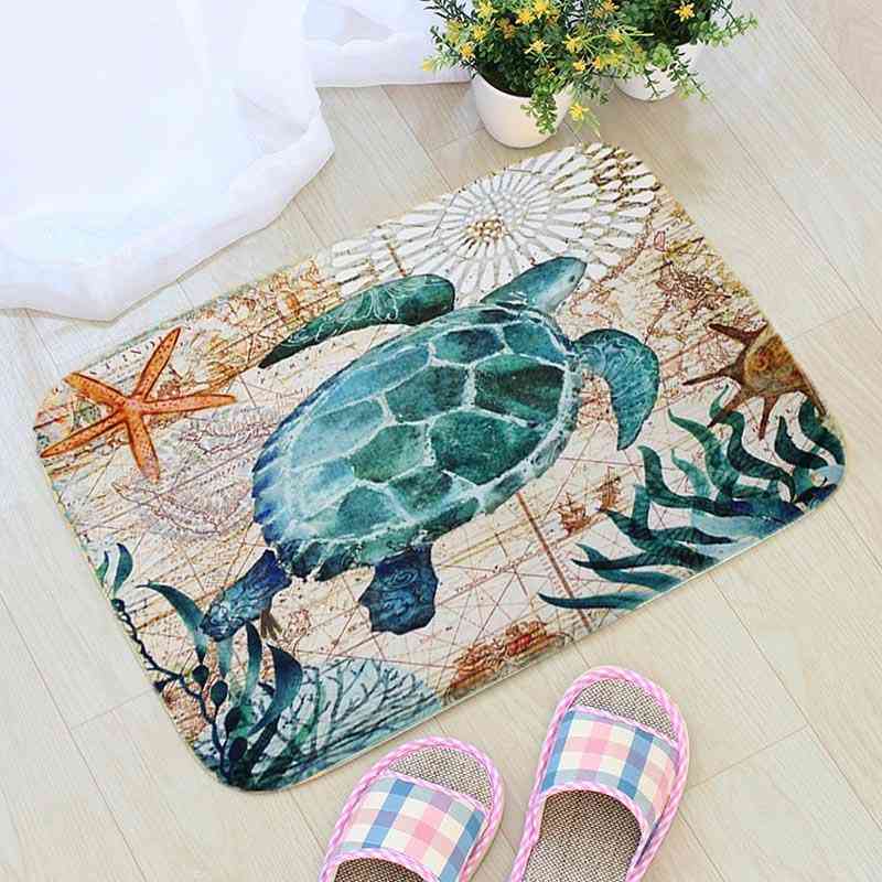 Sea Creature Printed, Non-slip Doormat