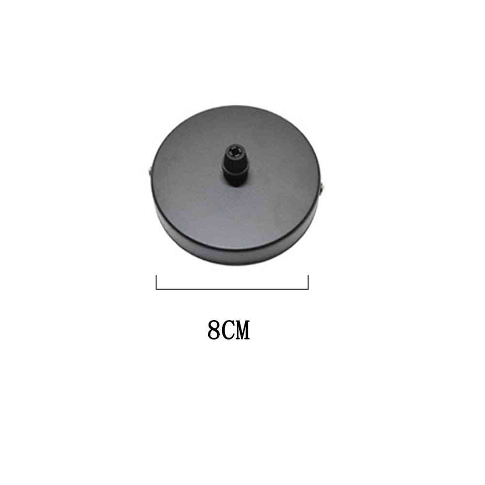 Placa de techo negra / blanca, base de chasis, base de lámpara retro, bases de lámpara colgante de hierro diy + línea de bloqueo de goma 8cm / 10cm / 12cm - negro 8cm