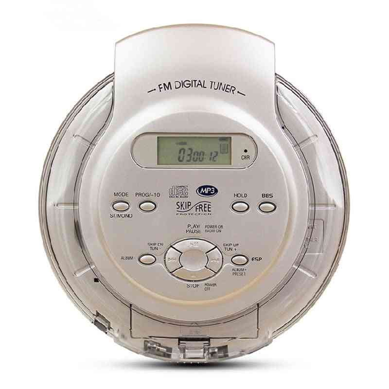 Portable Cd Player, Walkman Bass Boost System - High Quality Music Shockproof Discs