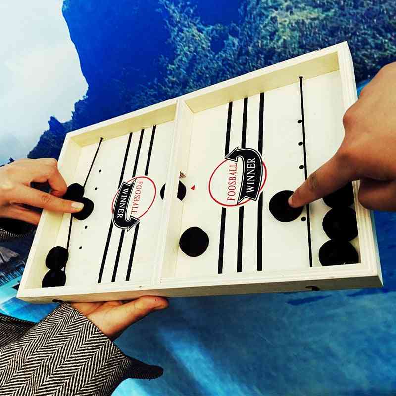 Tafelvoetbal winnaar bordspel uitwerpen ouder kind interactief stuiteren schaken ruche bal desktop hockey speelgoed (lichtgrijs) -