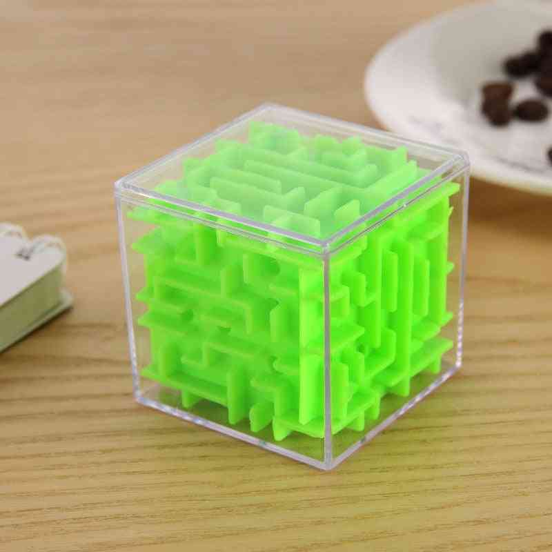 3d Maze Magic Cube - Transparent Six Sided Puzzle Speed Rolling Ball Game