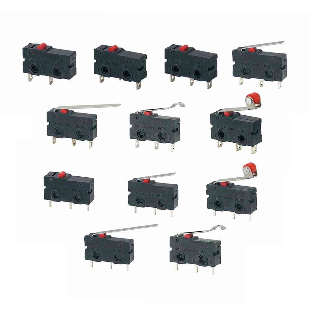 5pcs Push Microswitch, Pcb Terminals - Action Type Spdt, 125v- 250v Arc Lever