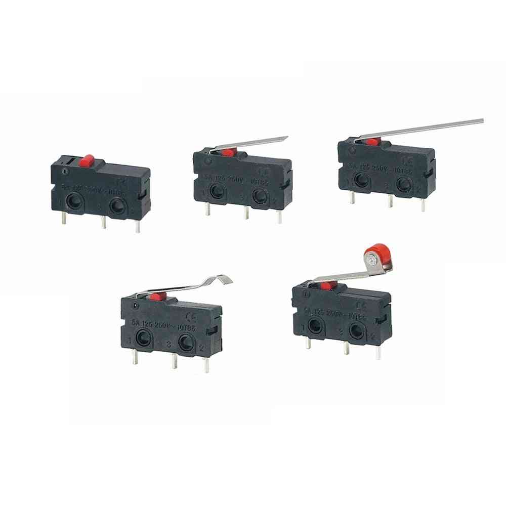 5pcs Push Microswitch, Pcb Terminals - Action Type Spdt, 125v- 250v Arc Lever