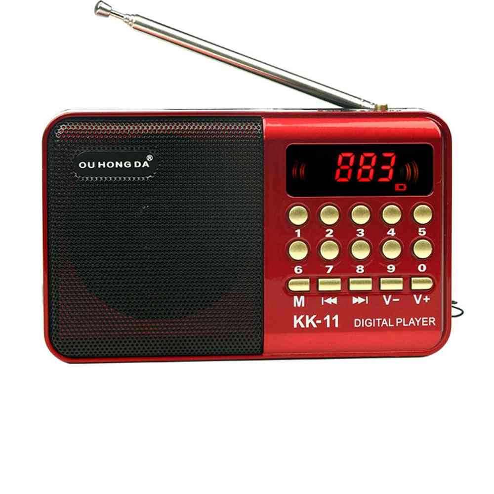 Digital Radio Speaker Mini Fm Radio Usb Tf Mp3 Music Player Telescopic Antenna Handsfree Pockets Receiver