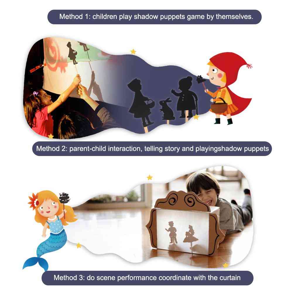 Kinderen schaduwpoppen speelgoed - interessant educatief silhouet, ouder-kind interactie cognitiespel - een