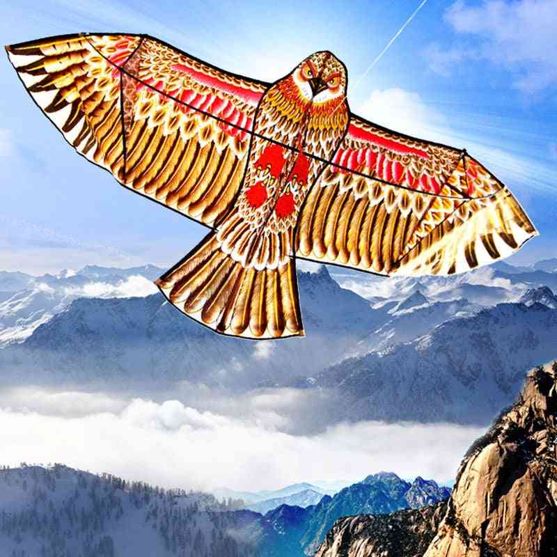 Cerf-volant aigle plat avec ligne de cerf-volant de 30 mètres - jouets de plein air pour enfants volant oiseau manche à air (couleur aléatoire) -