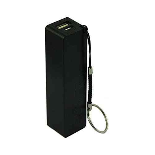 Bärbar powerbank extern reservbatteriladdare med nyckelkedja - svart