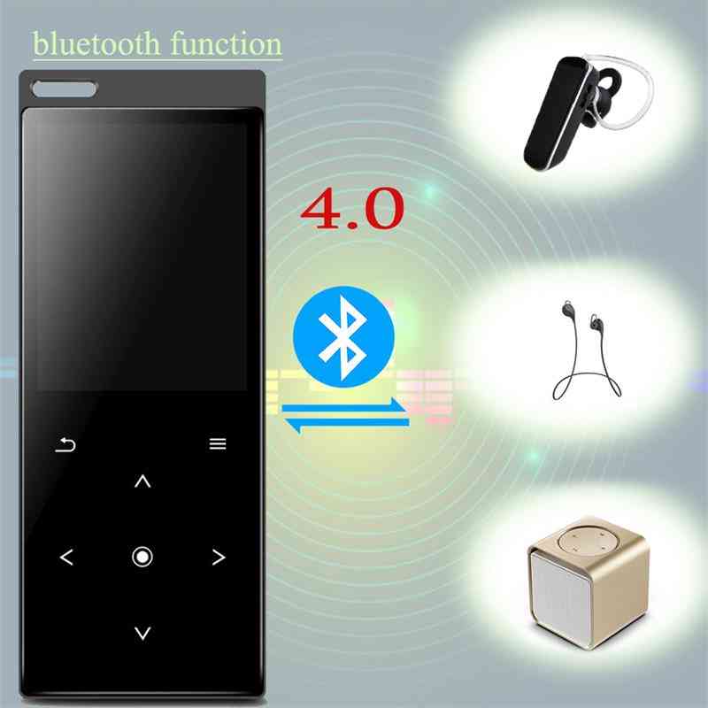 Bluetooth 4.0 mp3 prehrávač s reproduktorom, dotykovým tlačidlom, e-knihou a fm rádiom