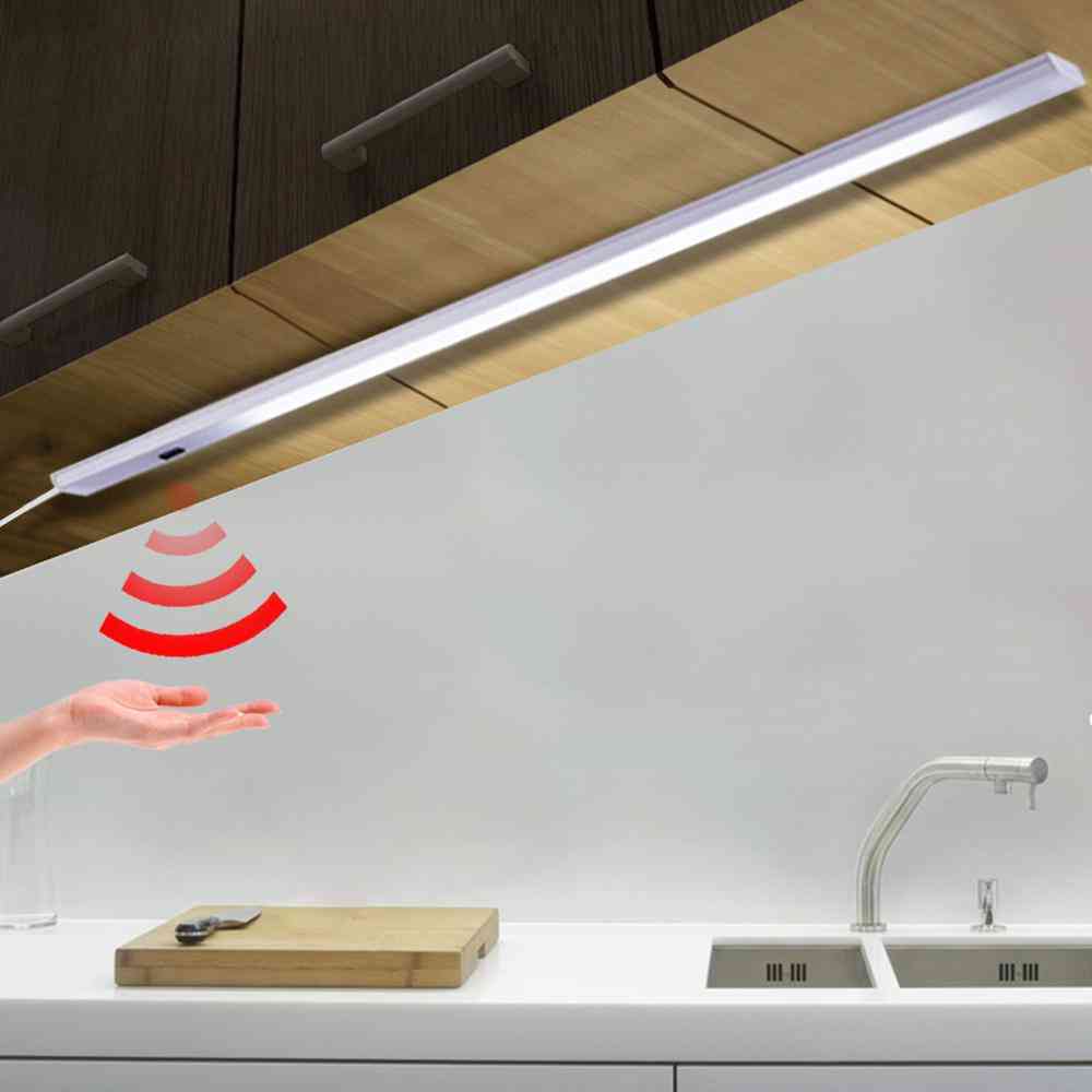 Smart ledd vegglampe med håndfeiebryter bevegelsessensor for kjøkkenskap, korridor, toalett, bakgrunnsbelysning - utskiftbar / 30 cm