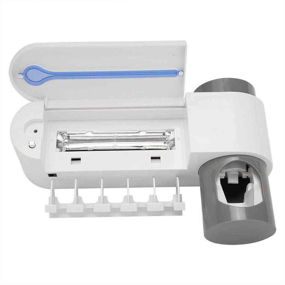 Light Ultraviolet Toothbrush Sterilizer And Toothpaste Holder - Automatic Squeezers Dispenser