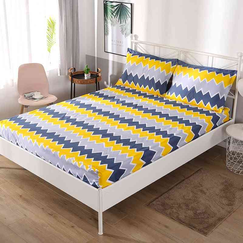 Vandtæt højelastisk altomfattende lagen enkelt dobbelt queensize sengetøj blødt hyggeligt åndbart sengetæppe - model 13 / monteret lagen / w90 x l200cm