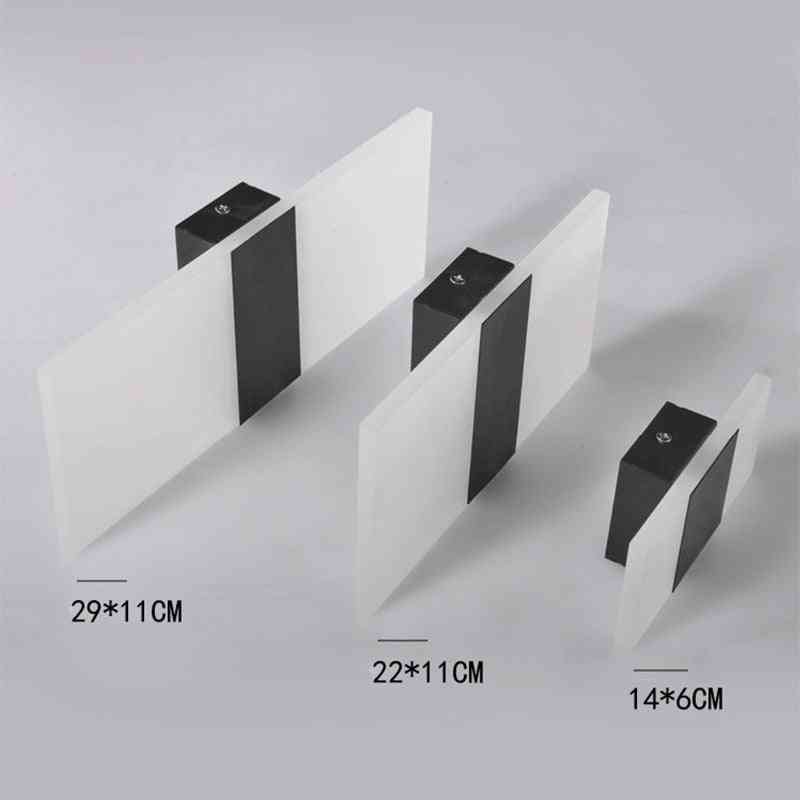 Mini ledad lång akryl vägglampa för sängkläder, vardagsrum, inomhusvägg - matt svart / 14 x 6 cm / varmvit (2700-3500k)