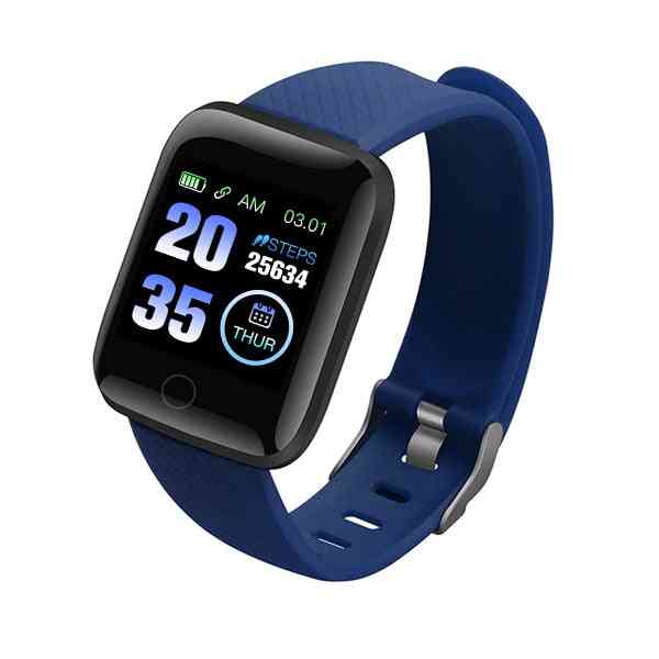D13 smart watch 116 plus hartslag polsband, sporthorloges bloeddruk - zwart