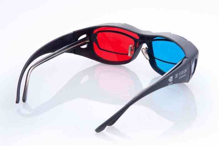 Universeel type 3d bril / rood blauw cyaan, anaglyph 3d plastic bril voor pc -