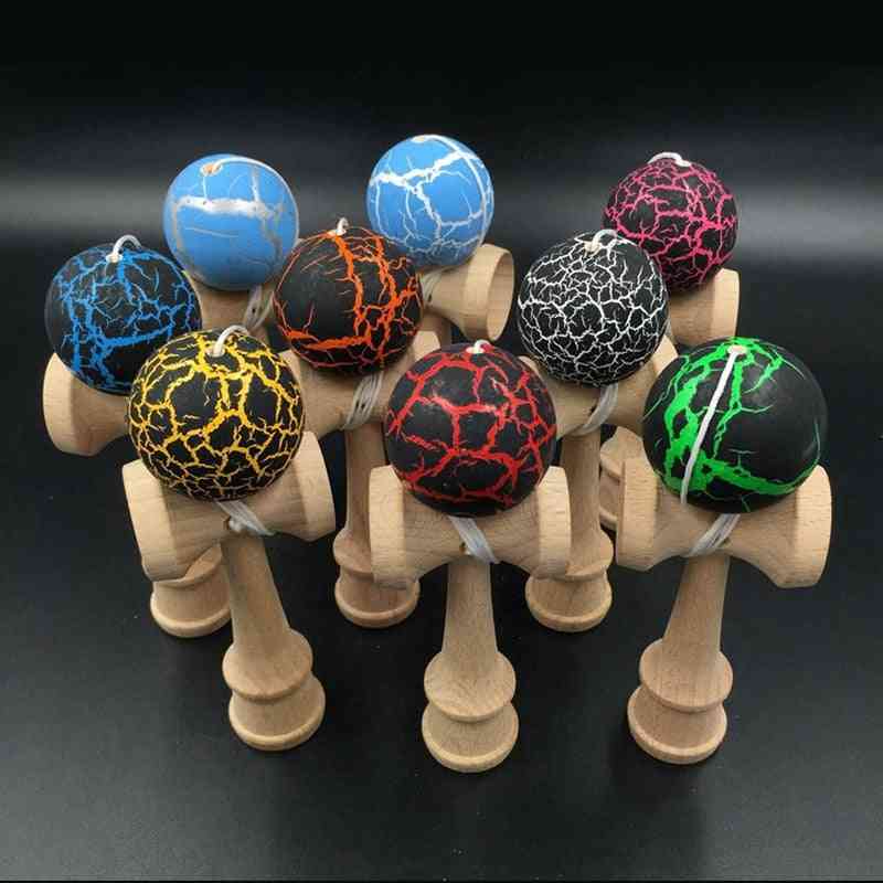 Kinder Holz Kendama geschickt Jonglieren Ball Stressabbau Lernspielzeug für erwachsene Kinder Outdoor-Sport - eine zufällige Farbe 1pc