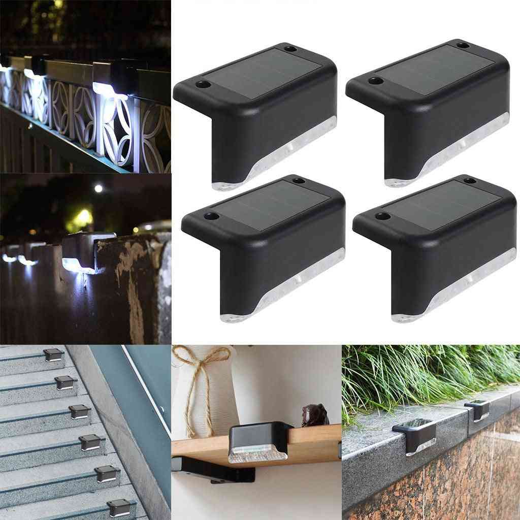 4pcs Of Led Solar Path Stair Wall Lamp, Energy-efficient For Garden, Yard Fence , Landscape ,driveway