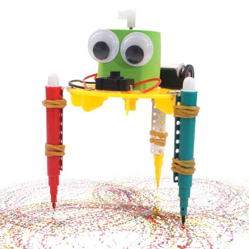Vroeg leren diy doodle robottechnologie kleine uitvindingen - educatief speelgoed voor kinderen voor primair en secundair wetenschappelijk experiment -