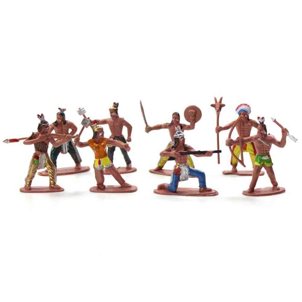 Figuras de tribus indias modelo decoración de escritorio para el hogar diy con accesorios de paisaje juguetes educativos -