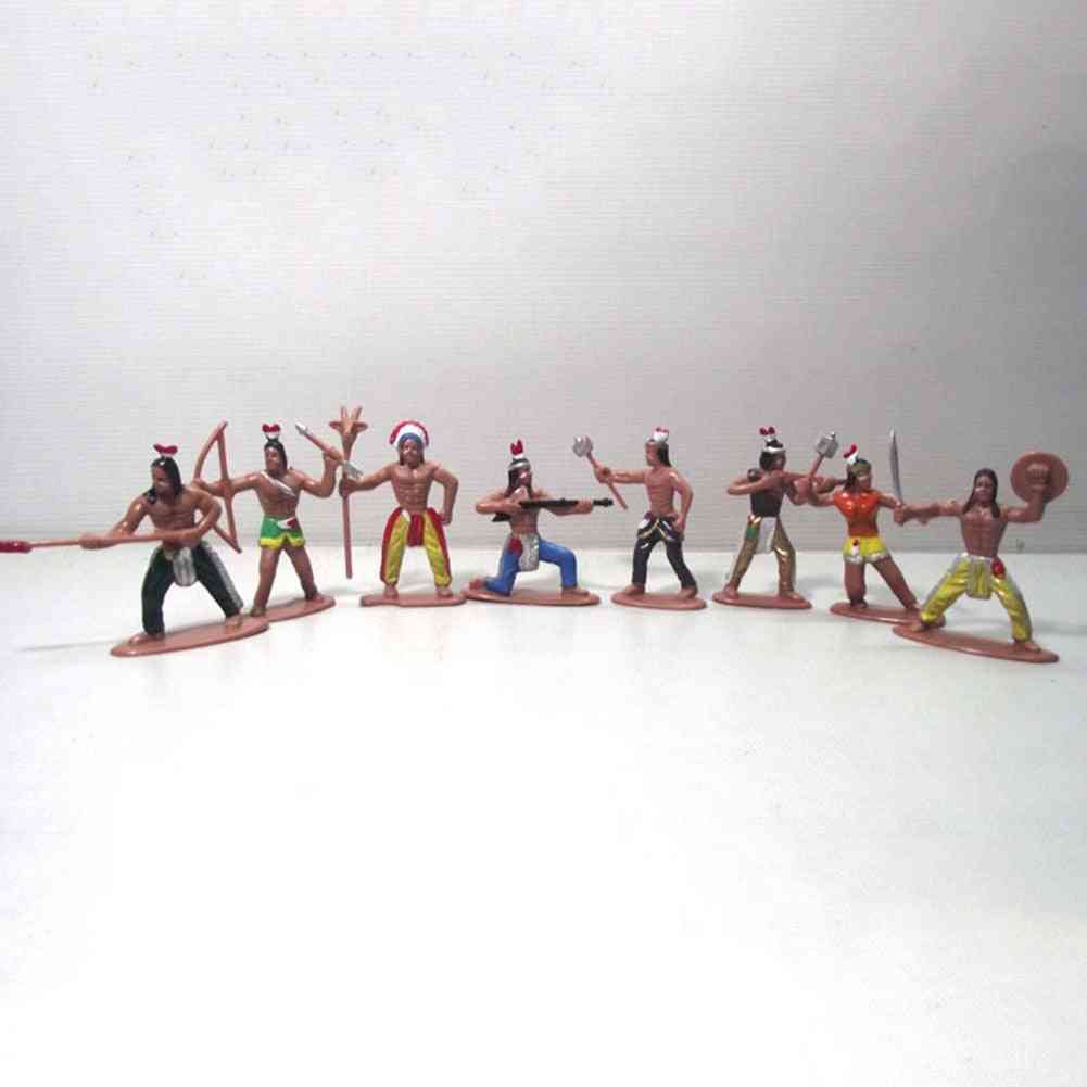 Figure di tribù indiane modello home desk decor fai da te con accessori di paesaggi giocattoli educativi -
