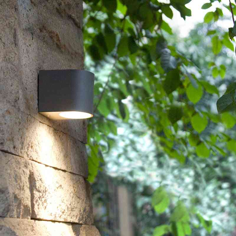 3w / 6w wodoodporna aluminiowa lampa ścienna led - okrągły i kwadratowy kształt ze szkłem borokrzemianowym, odpowiedni do ogrodu, ganku, wewnątrz na zewnątrz - kwadratowy - czarny - 1 głowica / bez żarówki