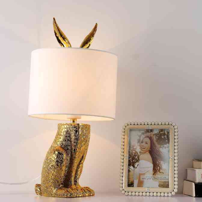 Modern Masked Rabbit Resin Table Lamps - Retro Industrial Desk Lights