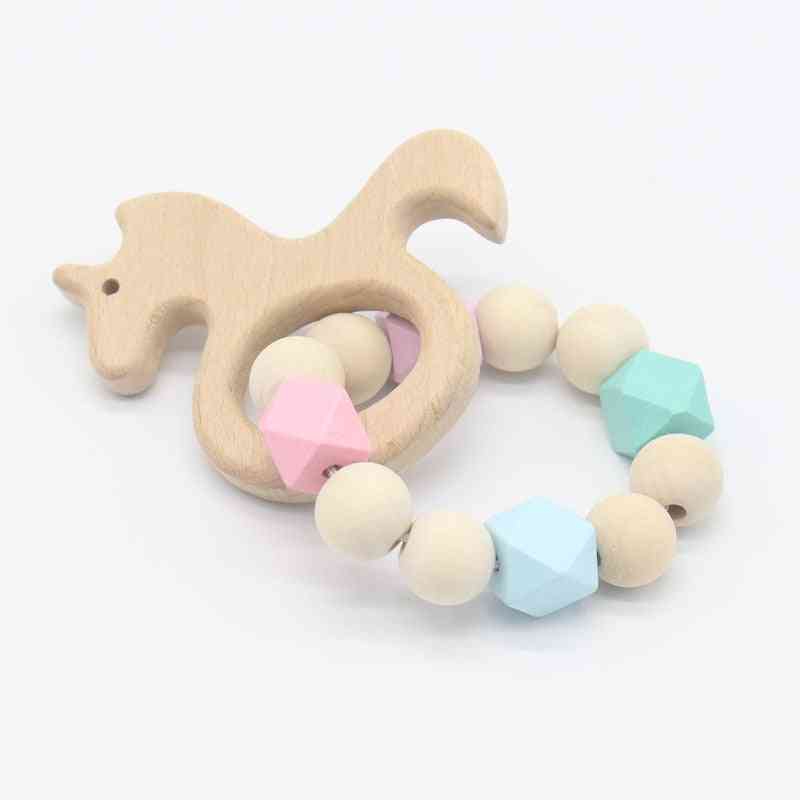 Safe Beech Wood, Different Patterns Baby Teether-bracelet