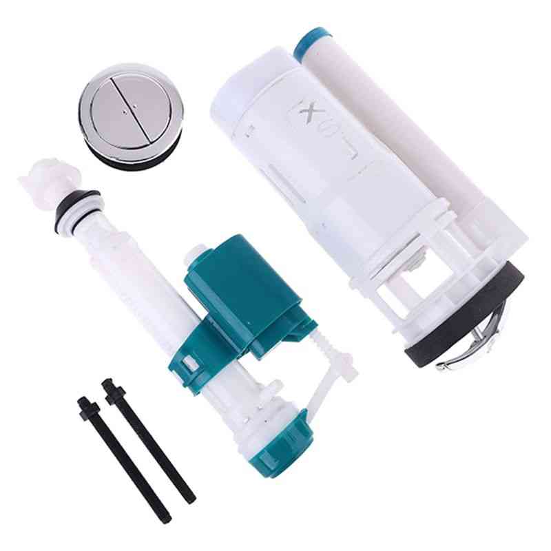 Dual Flush Fill Toilet Water Tank - Connected Cistern Inlet Drain Valve