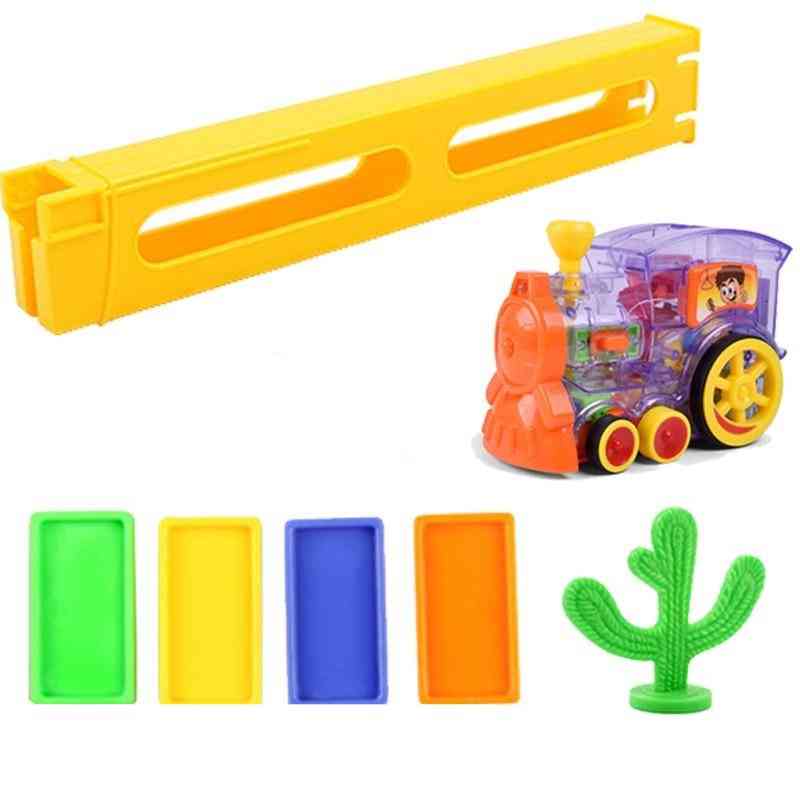 Electric And Automatic Train-dominoes Toy Set With Light/sound