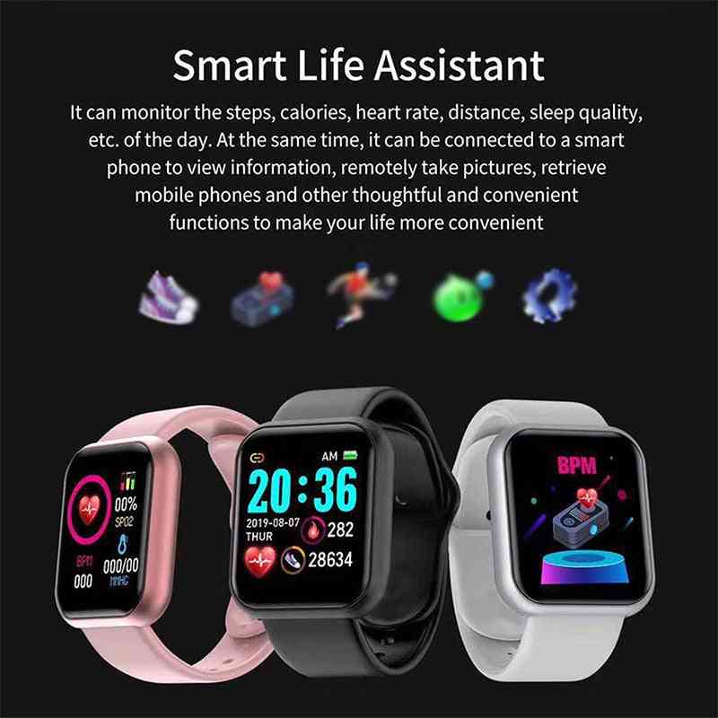 D20 smart-armband pulsmätare relojes-inteligentes smartband för ios / android pulseira sömnmonitor-klocka - svart