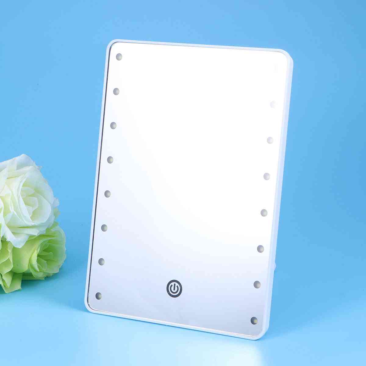 Cosmetic Mirror With 16 Leds, Touch Dimmer Switch - Battery Operated