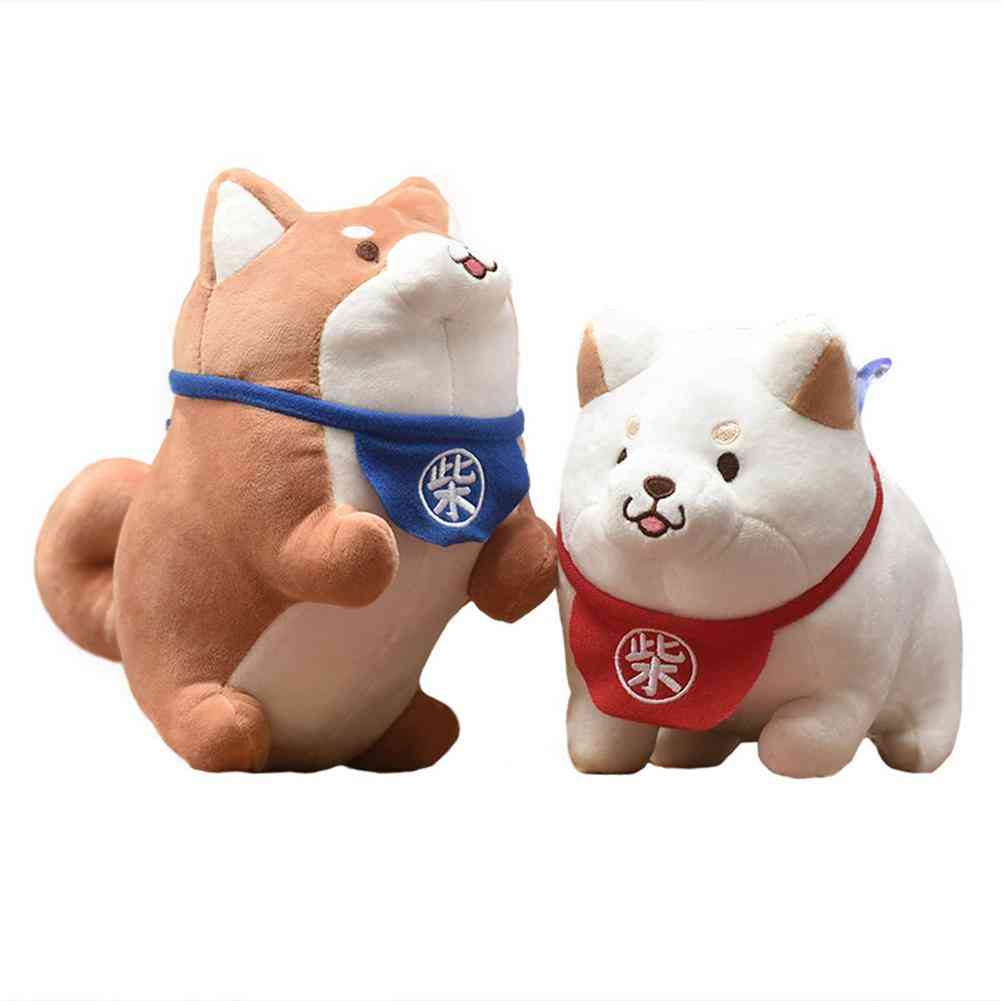 Schattige shiba inu corgi hond dier zacht gevulde pluche pop kussen kinderen speelgoed cadeau - 20cm bruin
