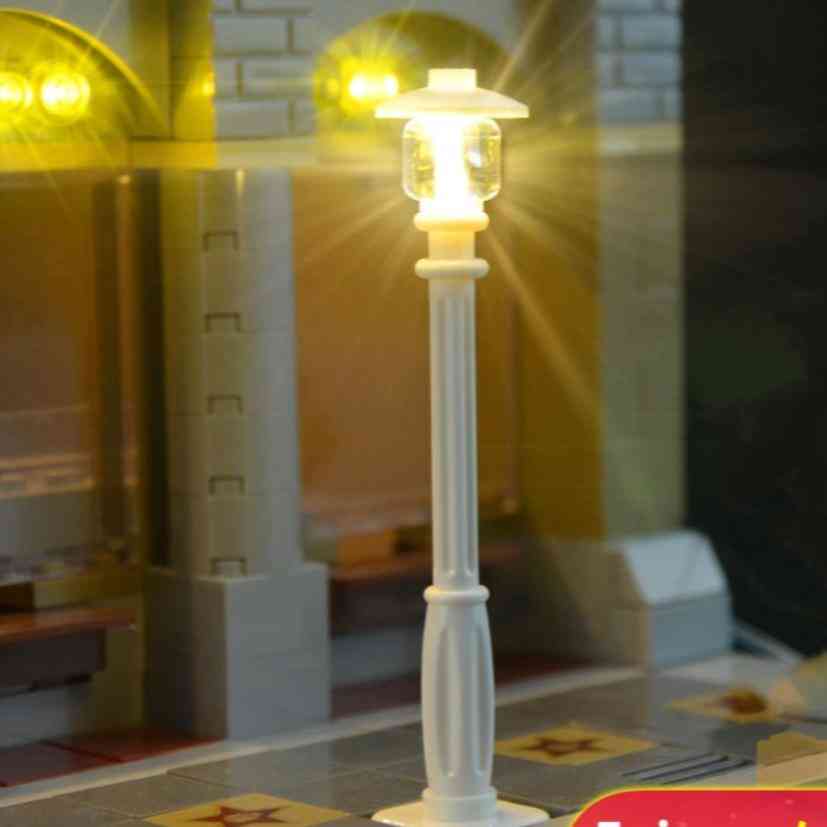 Lego ledet lys, byens gadebelysning til huset lego byggesten, skaberen hus legetøj nyhed kid gave - hvid hvid