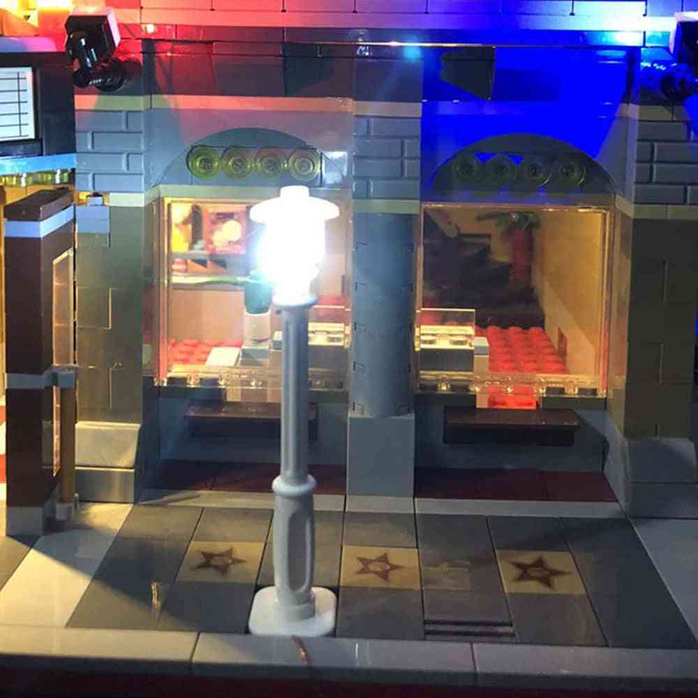 Lego ha condotto la luce, lampione della città per la casa lego building block, creator house toy novità regalo per bambini - bianco bianco