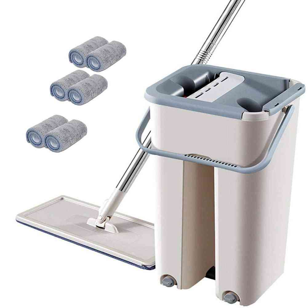 Stainless Steel Rod Floor Mop With Bucket And Cloth