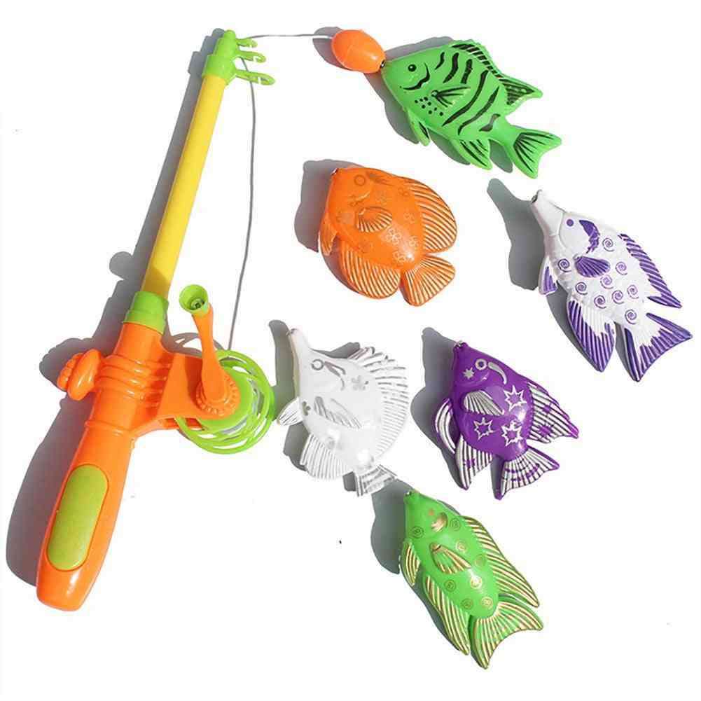 Magnetisch vissersbadspel speelgoed voor kinderen - watertafel badkuip poolfeest met hengelnet plastic drijvende vis